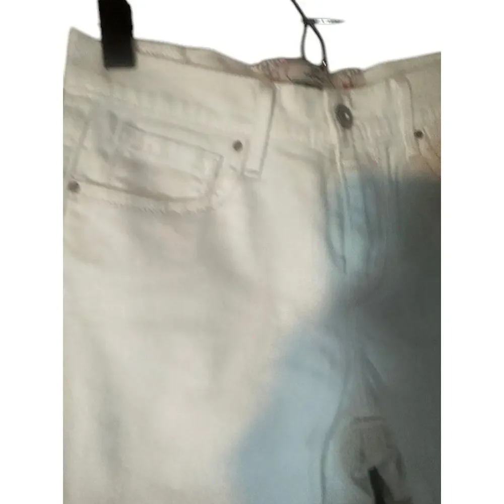 Levi’s Light Pale Blue Cotton Blend Stretch Capri Rolled Trim Jeans Women Sz 4